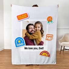 Manta de peluche con fotos y pegatinas de ánimo