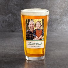 Vaso de pinta con foto del mejor papá en colores vintage