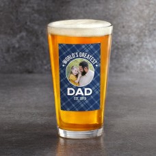 Vaso de pinta con foto del mejor papá del mundo