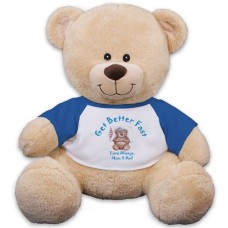 Oso de peluche personalizado "Mejórate pronto" - 28 cm (11 pulgadas)