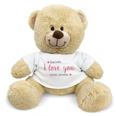 Personalized I Love You Hearts Teddy Bear (11" Teddy Bear)