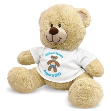 Oso de peluche personalizado para bebé niño (oso de peluche de 28 cm)