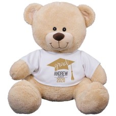 Gorro de graduación personalizado con diseño de Sherman Bear (oso de peluche de 28 cm)
