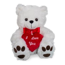 I Love You White Teddy Bear 15" (11 inch teddy)