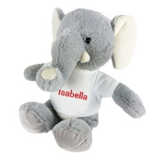 Elefante de peluche gris personalizado 8.5