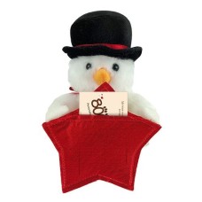 Titular de la tarjeta de regalo de muñeco de nieve