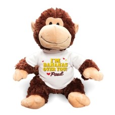 Personalized Bananas Over You Chimp - 12" (11 inch teddy)