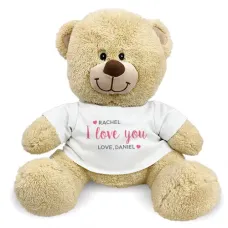 Personalized I Love You Hearts Teddy Bear (11" Teddy Bear)
