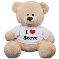 Osito de peluche personalizado con la frase "Te amo" (osito de peluche de 11")