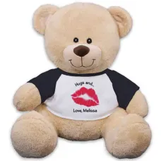 Personalized Big Kiss Teddy Bear - 11" (11 inch teddy)
