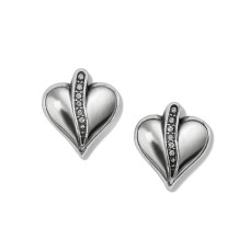 Pendientes de botón con forma de corazón precioso