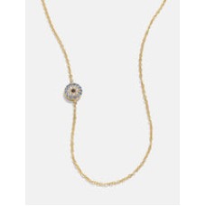 Collar asimétrico de oro de 18 quilates con ojo turco