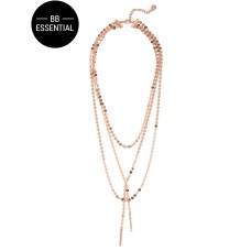 Collar de cadena Y en capas de ámbar