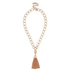 Collar de cadena borla con colgante