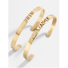 Pulsera tipo brazalete personalizada de oro de 18 quilates