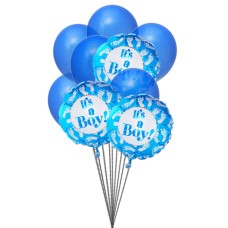 Azul para niños (6 Mylar y 6 globos de látex)