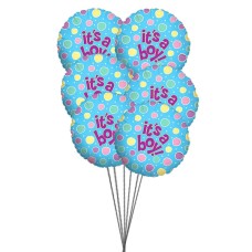 Es un muchacho (6 Látex y 3 Globos de Mylar)