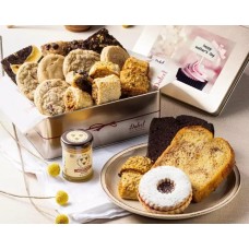 Lata de regalo de lujo con miel y pasteles