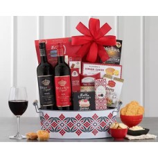 Cesta de regalo de vino semi dulce Stella Rosa