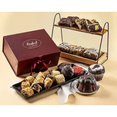 Colección de pasteles, brownies y rugelach