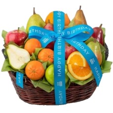 Cesta de frutas feliz cumpleaños