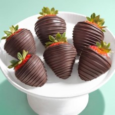 Soñadoras fresas cubiertas de chocolate oscuro - 6 bayas