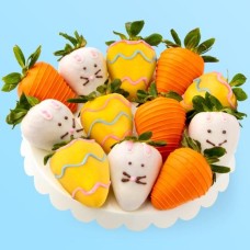 Happy Easter Bunnies and Carrots Berries - 12 unidades