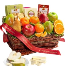 Enhorabuena Cesta de frutas clásica de queso y nueces