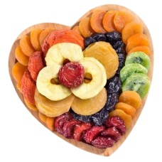 Fruta seca con Montmorency Cerezas en el corazón Bandeja de bambú para servir