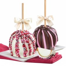Par de manzanas acarameladas cubiertas de chocolate Sweet Love