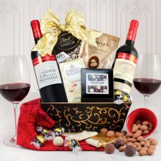 Cesta de regalo dúo de vino tinto Shiloh