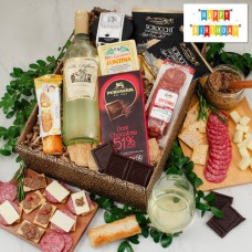 Caja de regalo de antipasto y vino blanco italiano Mangia Con Gusto - Cumpleaños