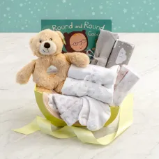 Cesta de regalo de bienvenida al bebé