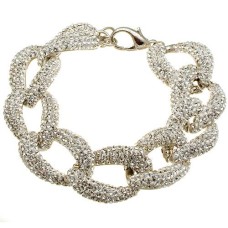 Pulsera de piedra de la CZ de la cadena de esquinero grande