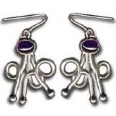 Pendientes de plata de ley y amatista
