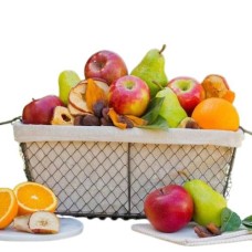 Cesta de fruta simplemente orgánica