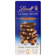 Barra de chocolate negro con avellanas, receta clásica (150 g)