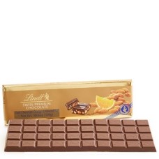Barra de chocolate Lindt grande de almendras oscuras suizas y naranja dorada (10,5 oz)
