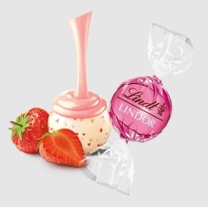 Trufas LINDOR de chocolate blanco, fresas y crema (800 uds., 353 oz)