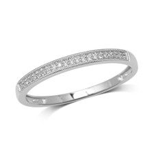 Oro blanco de 10Q, 0.1 Ct.Tw. Anillo de la boda de diamante anillo