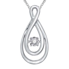 Plata de ley 0.05 Ct.Tw. Colgante de moda de diamantes en movimiento