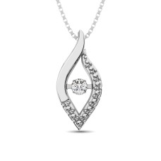 Plata de ley 0.05 Ct.Tw. Colgante de moda de diamantes en movimiento