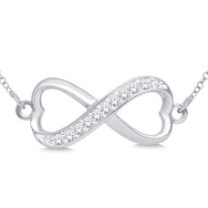 Plata de ley 0,1 Ct.Tw. Colgante Infinito Diamante