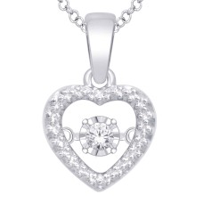 Colgante de moda de diamantes de plata esterlina de 0.05 Ct.Tw.Moving