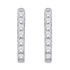 Pendientes de oro blanco de 10 quilates con diamantes de 1/4 quilates.