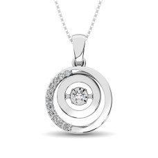 Colgante de moda de diamantes de plata esterlina de 0.1 Ct.Tw.Moving