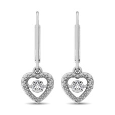 Plata de ley 0.05 Ct.Tw. Pendiente colgante de diamante en movimiento