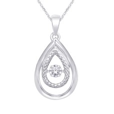 Plata de ley 0.05 Ct.Tw. Colgante de moda de diamantes en movimiento