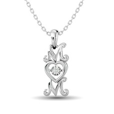 Colgante MOM con diamantes brillantes de 1/50 ct en plata de ley.