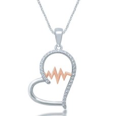 Colgante de plata de ley con diamantes brillantes de 1/5 ct.